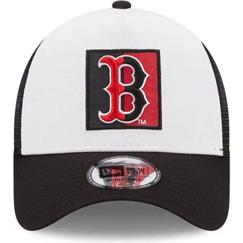 kepure-islenkta-juoda-snapback-a-frame-team-patch-boston-red-sox-mlb-new-era