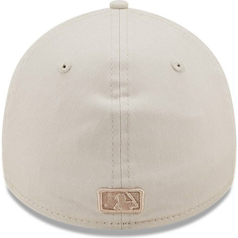 beige fitted cap