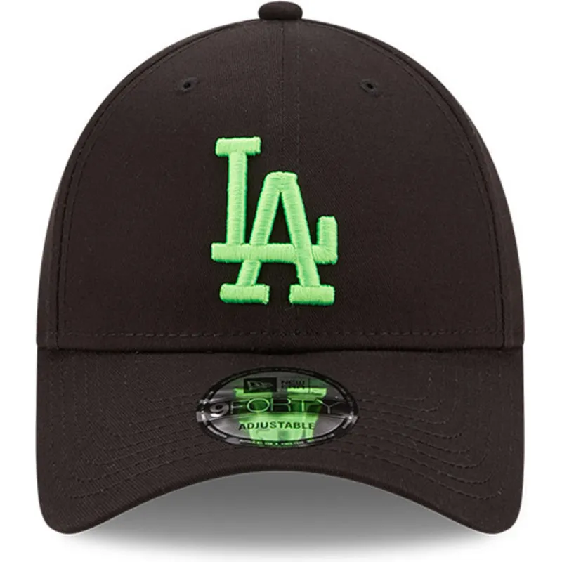 kepure-islenkta-juoda-reguliuojamas-9forty-neon-pack-los-angeles-dodgers-mlb-new-era