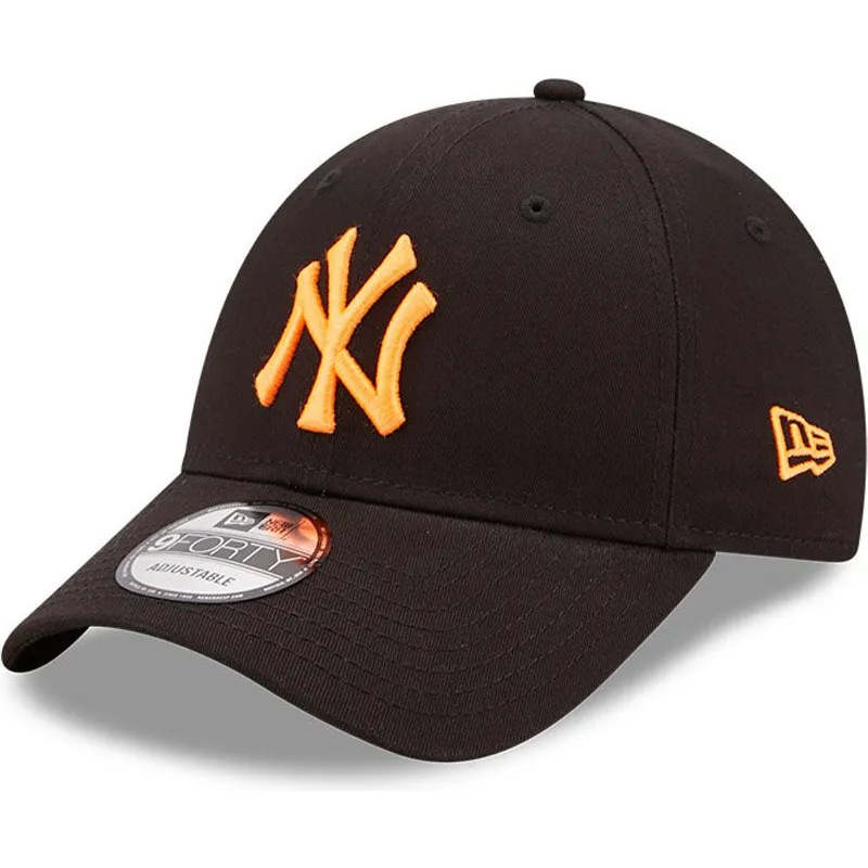 czarna-regulowana-czapka-z-zakrzywionym-daszkiem-z-pomaranczowym-logo-9forty-neon-pack-new-york-yankees-mlb-od-new-era
