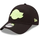 kepure-islenkta-juoda-reguliuojamas-9forty-neon-pack-los-angeles-lakers-nba-new-era