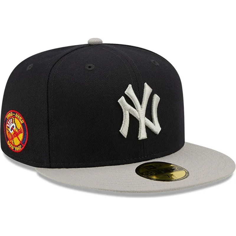 granatowo-szara-dopasowana-czapka-z-daszkiem-59fifty-parche-lateral-new-york-yankees-mlb-new-era