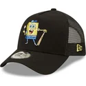 kepure-islenkta-juoda-snapback-a-frame-sporty-spongebob-new-era