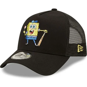 kepure-islenkta-juoda-snapback-a-frame-sporty-spongebob-new-era
