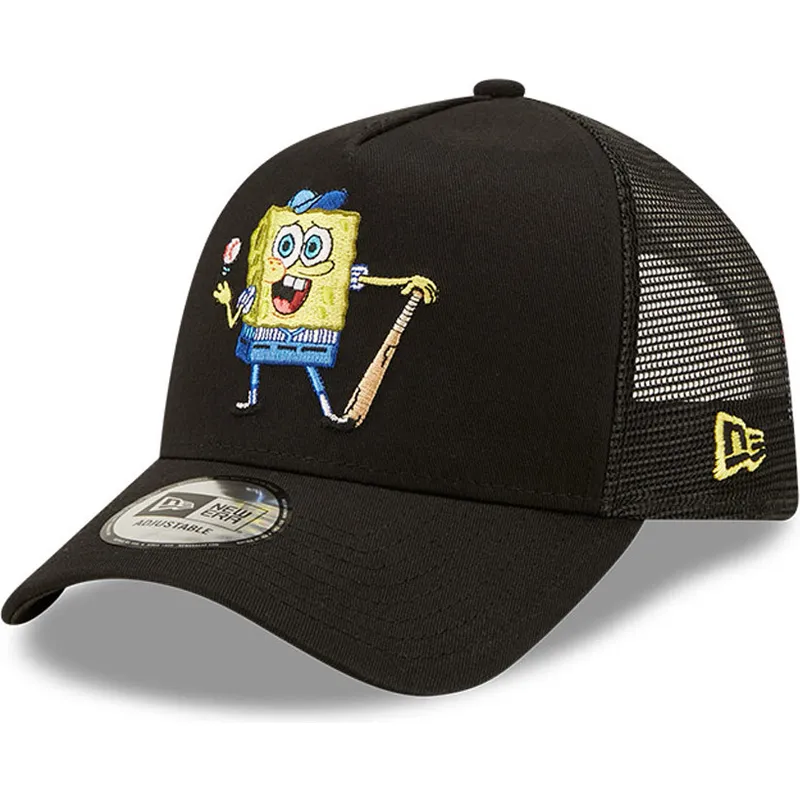 kepure-islenkta-juoda-snapback-a-frame-sporty-spongebob-new-era