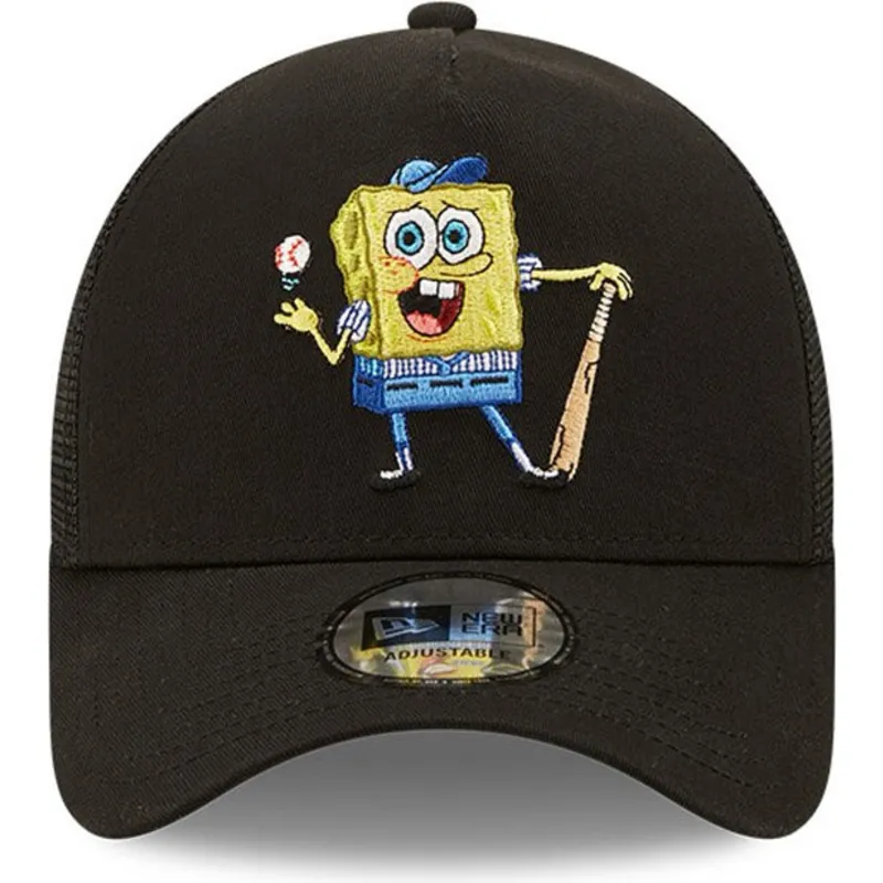 kepure-islenkta-juoda-snapback-a-frame-sporty-spongebob-new-era