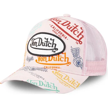 Czapka trucker różowa BRA PIN od Von Dutch