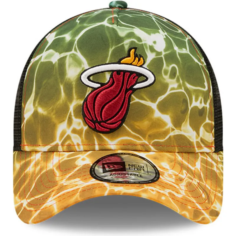 kepure-islenkta-ivairiaspalvis-snapback-a-frame-summer-city-miami-heat-nba-new-era