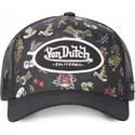 kepure-islenkta-vilkikas-juoda-snapback-tattoo-tat-nr-von-dutch