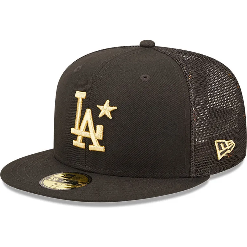 czarna-plaska-czapka-trucker-dopasowana-z-zlotym-logo-59fifty-all-star-game-los-angeles-dodgers-mlb-od-new-era