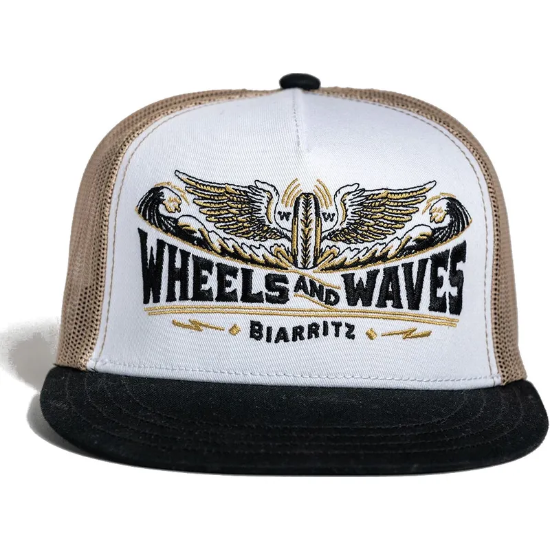 kepure-plokscia-balta-snapback-spitfire-gold-ww19-wheels-and-waves