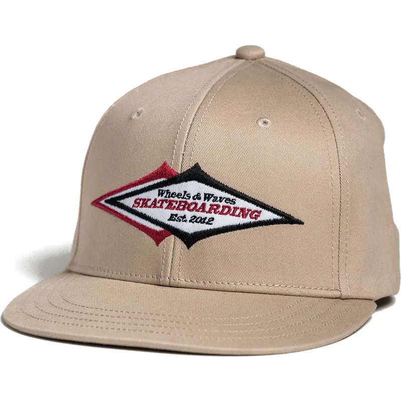 cap-plokscia-beige-snapback-wheels-and-waves