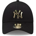 new-era-curved-brim-9forty-foil-logo-new-york-yankees-mlb-navy-blue-snapback-cap