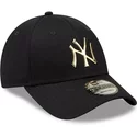 new-era-curved-brim-9forty-foil-logo-new-york-yankees-mlb-navy-blue-snapback-cap