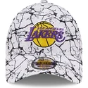 kepure-islenkta-balta-reguliuojamas-9forty-marble-los-angeles-lakers-nba-new-era