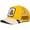 gorra-trucker-zolto-biala-stegosaurus-defense-roofed-lizard-the-farm-od-goorin-bros