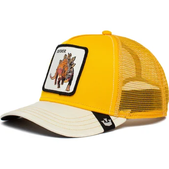 czapka-trucker-zolto-biala-z-dinozaurem-stegosaurus-defense-roofed-lizard-the-farm-od-goorin-bros