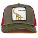 czapka-trucker-zielono-czerwona-z-dinozaurem-diplodocus-herbivore-thunder-lizard-the-farm-od-goorin-bros