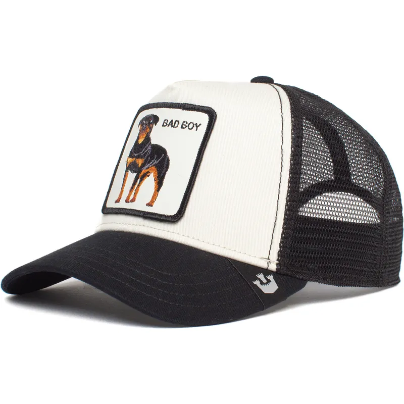 kepure-islenkta-vilkikas-juoda-snapback-perro-rottweiler-bad-boy-the-baddest-boy-the-farm-the-farm-de-goorin-bros