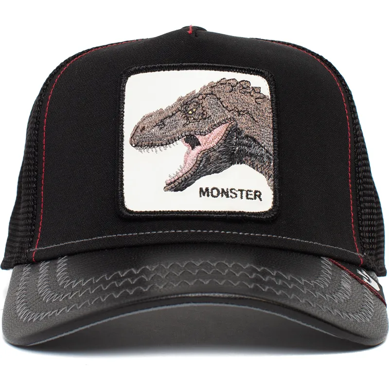 czapka-trucker-czarna-dla-chlopca-dinozaur-t-rex-little-monster-the-farm-od-goorin-bros