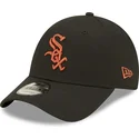 kepure-islenkta-juoda-reguliuojamas-9forty-league-essential-chicago-white-sox-mlb-new-era