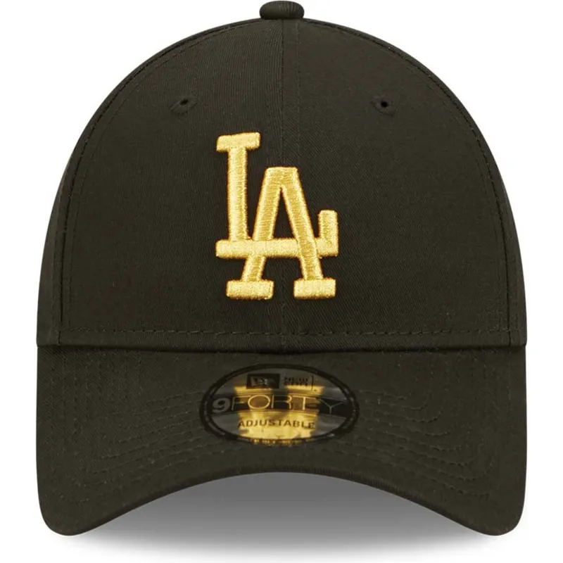 kepure-islenkta-juoda-reguliuojamas-dorado-9forty-metallic-los-angeles-dodgers-mlb-new-era
