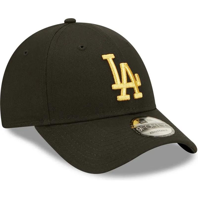 kepure-islenkta-juoda-reguliuojamas-dorado-9forty-metallic-los-angeles-dodgers-mlb-new-era