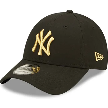 kepure-islenkta-juoda-reguliuojamas-dorado-9forty-metallic-new-york-yankees-mlb-new-era