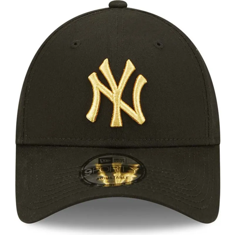 kepure-islenkta-juoda-reguliuojamas-dorado-9forty-metallic-new-york-yankees-mlb-new-era