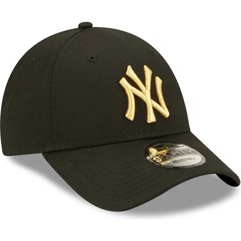 kepure-islenkta-juoda-reguliuojamas-dorado-9forty-metallic-new-york-yankees-mlb-new-era