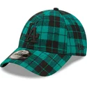 ciemnozielona-regulowana-czapka-z-zakrzywionym-daszkiem-z-czarnym-logo-9forty-plaid-los-angeles-dodgers-mlb-od-new-era