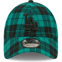 ciemnozielona-regulowana-czapka-z-zakrzywionym-daszkiem-z-czarnym-logo-9forty-plaid-los-angeles-dodgers-mlb-od-new-era