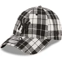 kepure-islenkta-juoda-reguliuojamas-9forty-plaid-new-york-yankees-mlb-new-era