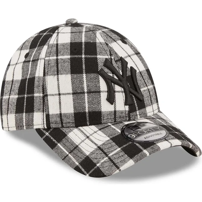 kepure-islenkta-juoda-reguliuojamas-9forty-plaid-new-york-yankees-mlb-new-era