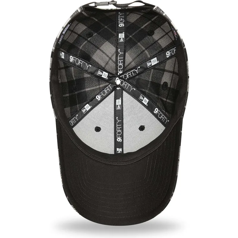 kepure-islenkta-juoda-reguliuojamas-9forty-plaid-new-york-yankees-mlb-new-era