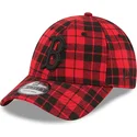 kepure-islenkta-raudona-reguliuojamas-9forty-plaid-boston-red-sox-mlb-new-era
