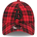 kepure-islenkta-raudona-reguliuojamas-9forty-plaid-boston-red-sox-mlb-new-era