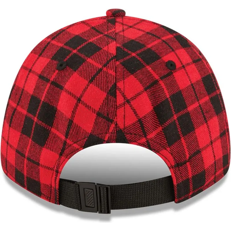 kepure-islenkta-raudona-reguliuojamas-9forty-plaid-boston-red-sox-mlb-new-era