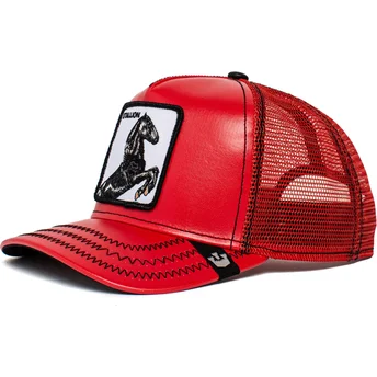 kepure-islenkta-raudona-snapback-stallion-cherry-mustang-the-farm-goorin-bros