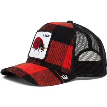 kepure-islenkta-raudona-snapback-lady-plaidy-bug-the-farm-goorin-bros