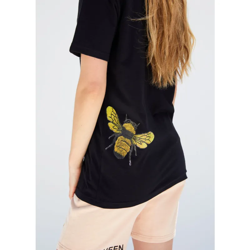 czarna-koszulka-z-krotkim-rekawem-pszczola-queen-sweet-comb-the-farm-od-goorin-bros