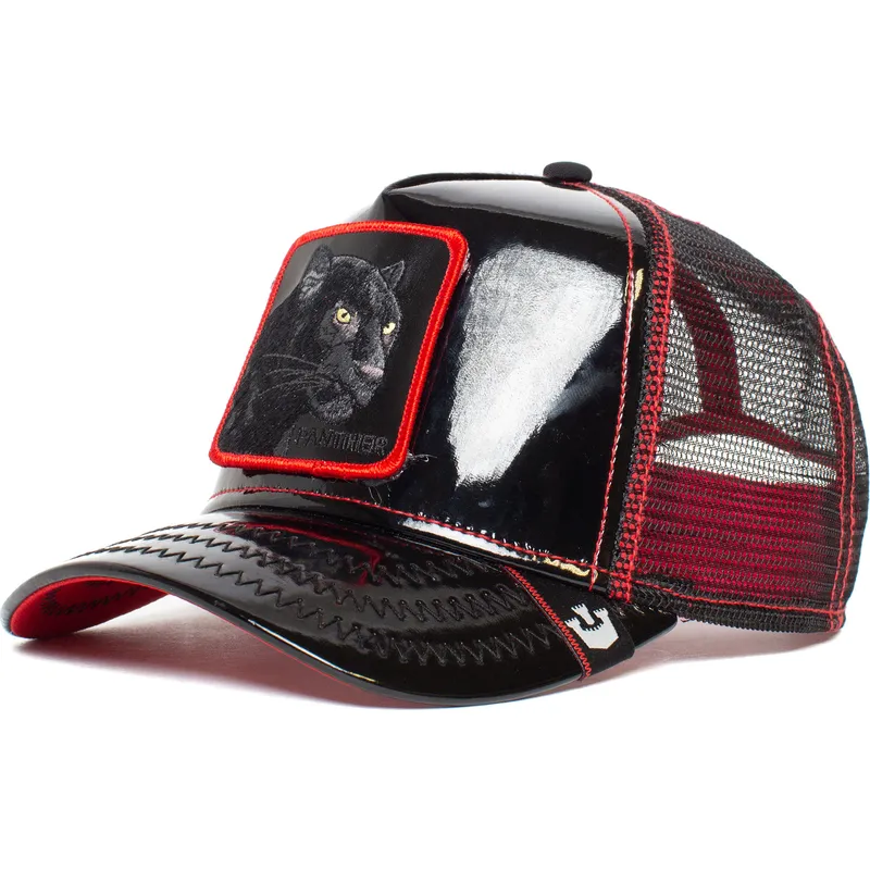kepure-islenkta-juoda-snapback-black-panther-power-forever-patent-leather-the-farm-goorin-bros