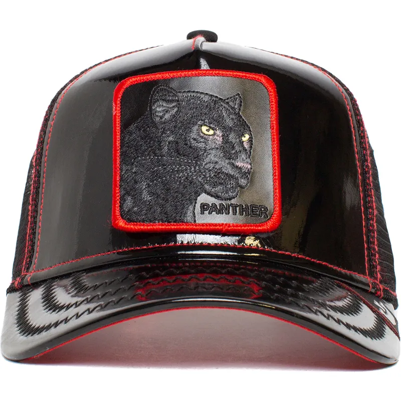 kepure-islenkta-juoda-snapback-black-panther-power-forever-patent-leather-the-farm-goorin-bros