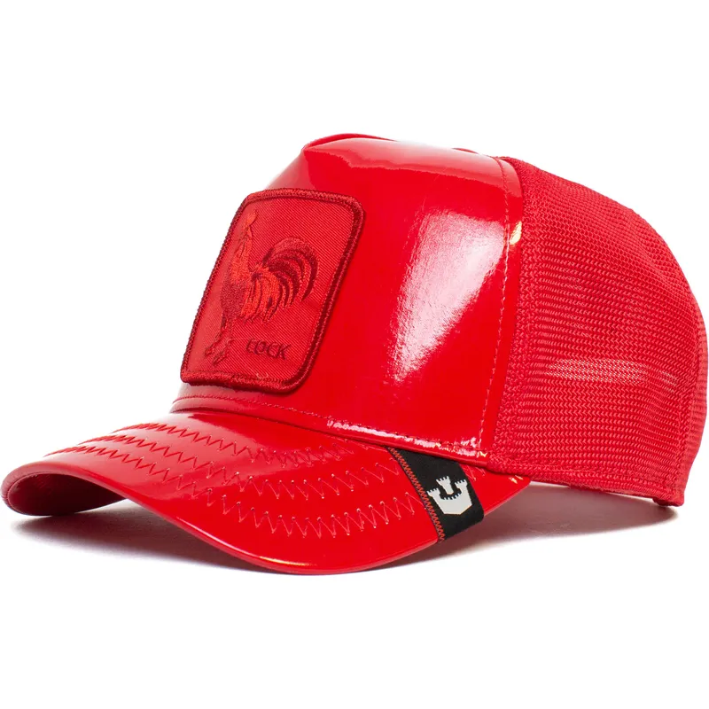 kepure-islenkta-raudona-snapback-cock-big-red-patent-leather-the-farm-goorin-bros
