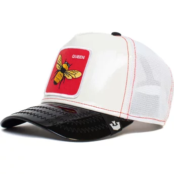 Goorin Bros. Bee The Red Queen Patent Leather The Farm White and Black Trucker Hat