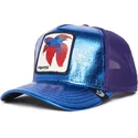 czapka-trucker-niebiesko-fioletowa-z-syjamska-rybka-bojowa-fighter-blue-light-metallic-the-farm-od-goorin-bros