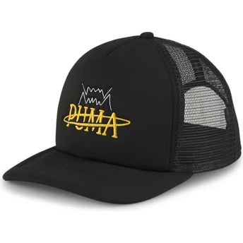 Puma Basketball Black Snapback Trucker Hat