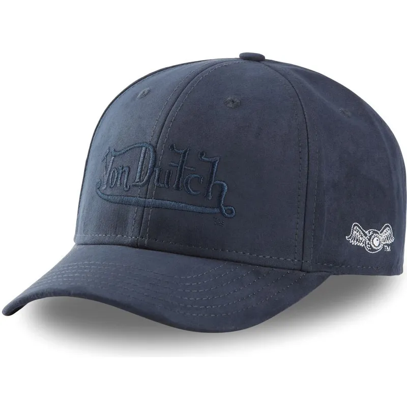kepure-islenkta-tamsiai-melyna-snapback-suedine1-von-dutch