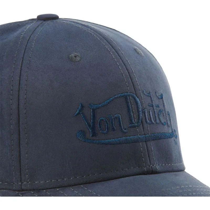 kepure-islenkta-tamsiai-melyna-snapback-suedine1-von-dutch