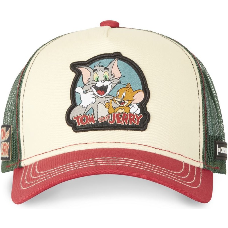 capslab-tom-and-jerry-tj2-looney-tunes-beige-red-and-green-trucker-hat